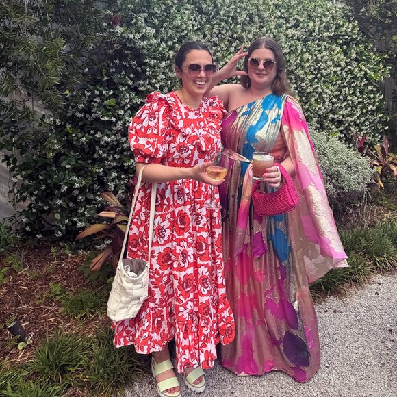 Halston Nisa Gold Ruched Printed Gown in Printed Fil Coupe - Picture 8 of 8